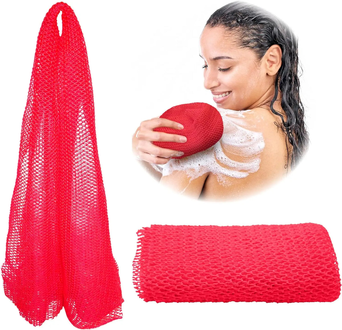 3/8-Inch Nylon African Net Washcloth, Knotless, 15 Colors