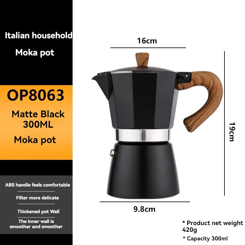 Lightweight 300 ml Aluminum Alloy Moka Pot for Home and Office - image 7