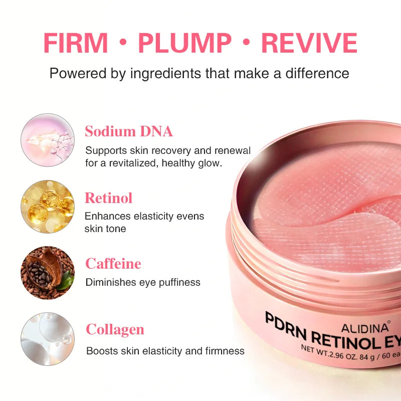 Fast Acting PDRN Retinol Eye Patch Reduce Wrinkles in 15min for Dark Circle Relief G