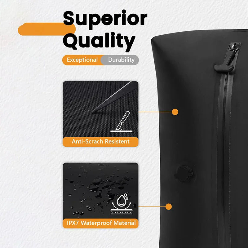 Air-Tight Vacuum Compression Travel Bag, Waterproof, Black - image 2