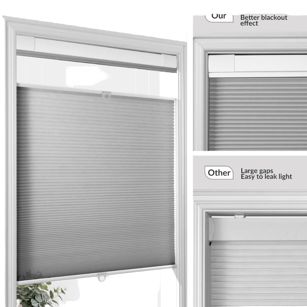Cordless Blackout Pleated Blind, 120 x 130 cm, 100% Polyester - image 2