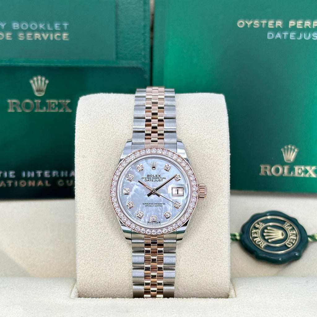Lady-Datejust 28, Oystersteel and 18k Everose Gold, Ref# 279381RBR-0013