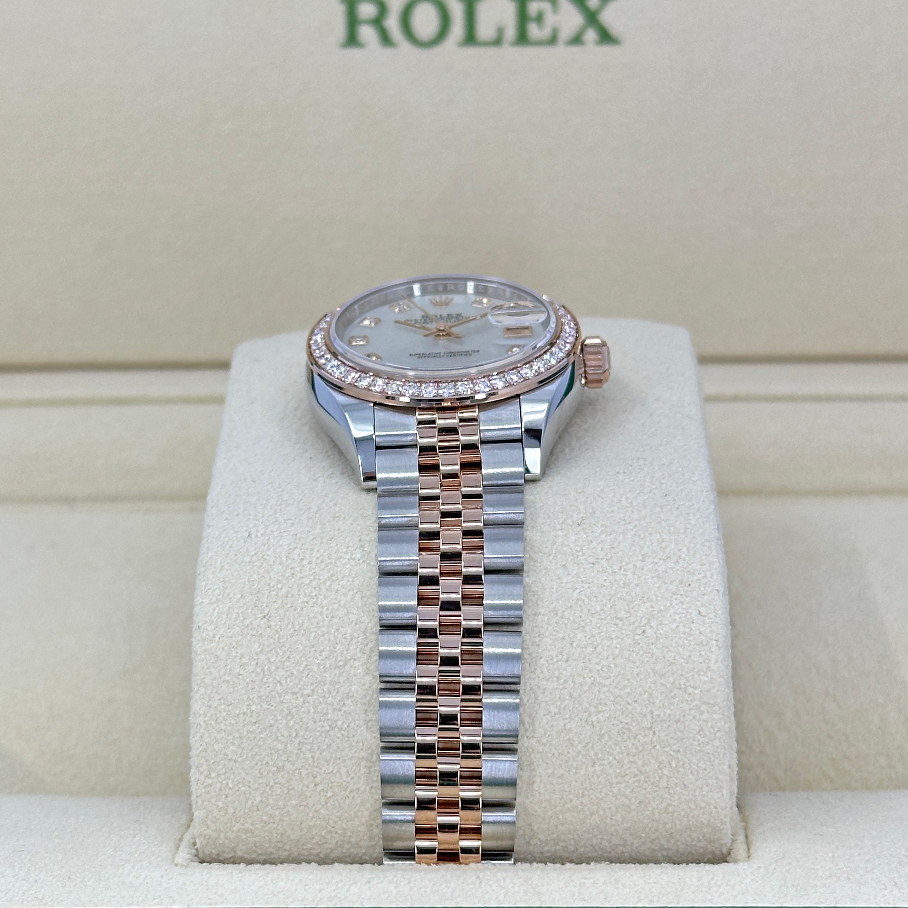 Lady-Datejust 28, Oystersteel and 18k Everose Gold, Ref# 279381RBR-0013