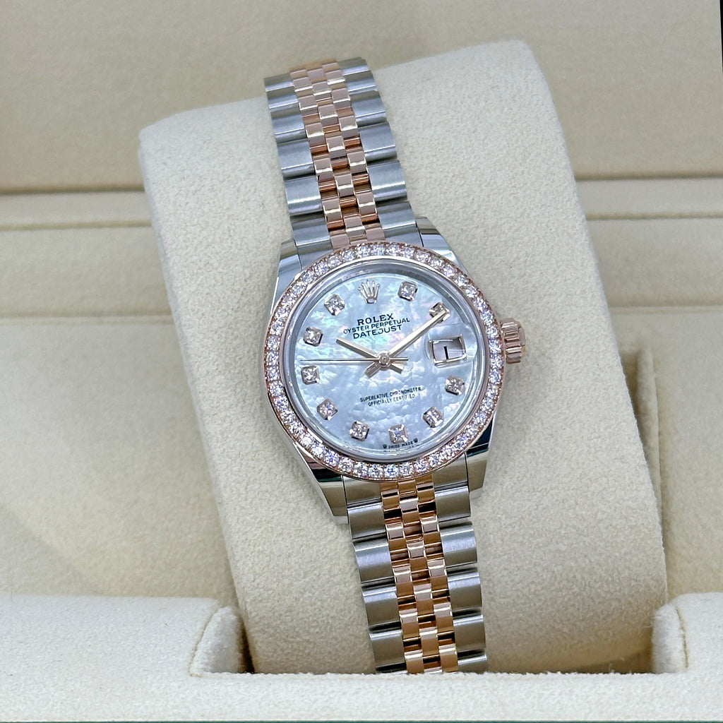 Lady-Datejust 28, Oystersteel and 18k Everose Gold, Ref# 279381RBR-0013