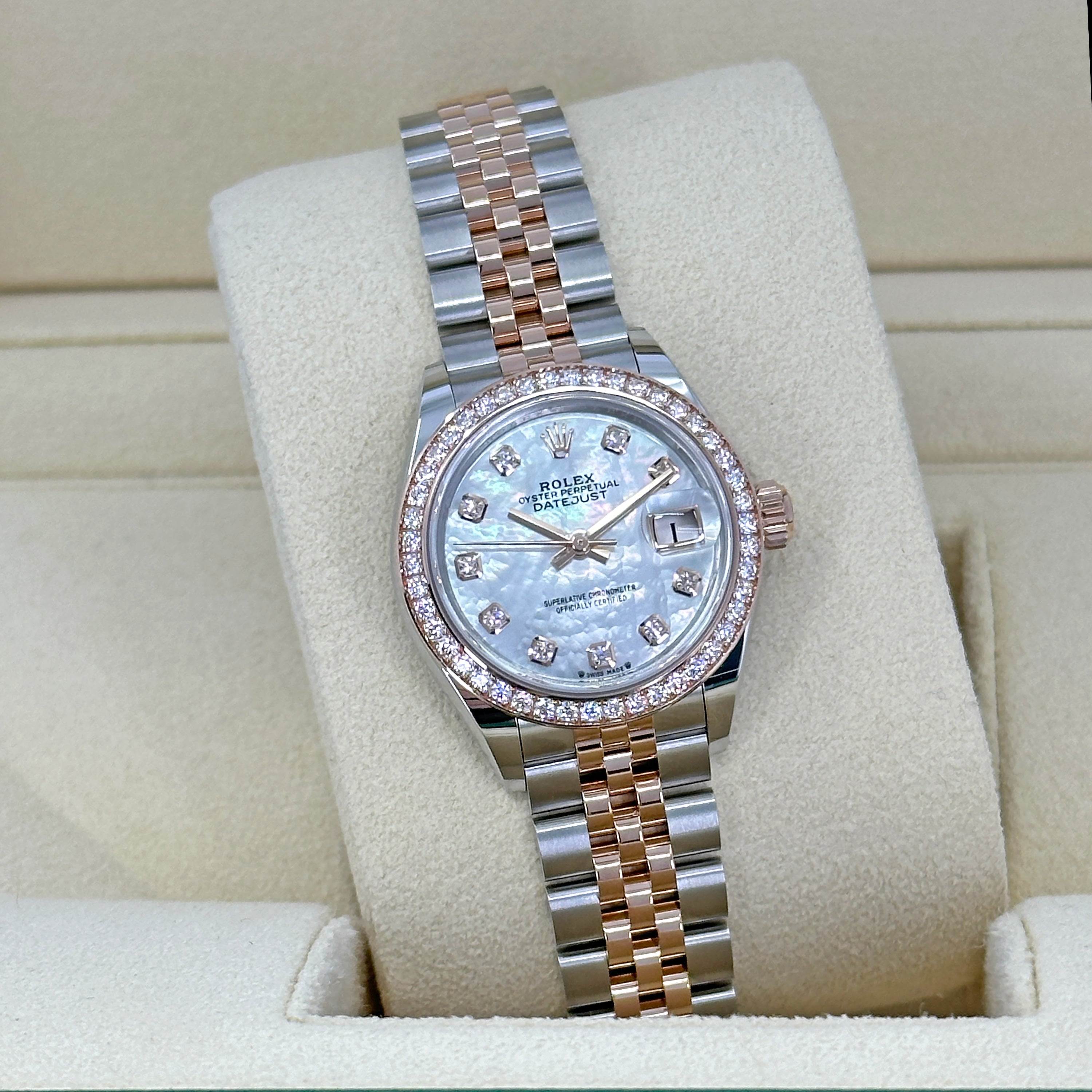 Lady-Datejust 28, Oystersteel and 18k Everose Gold, Ref# 279381RBR-0013