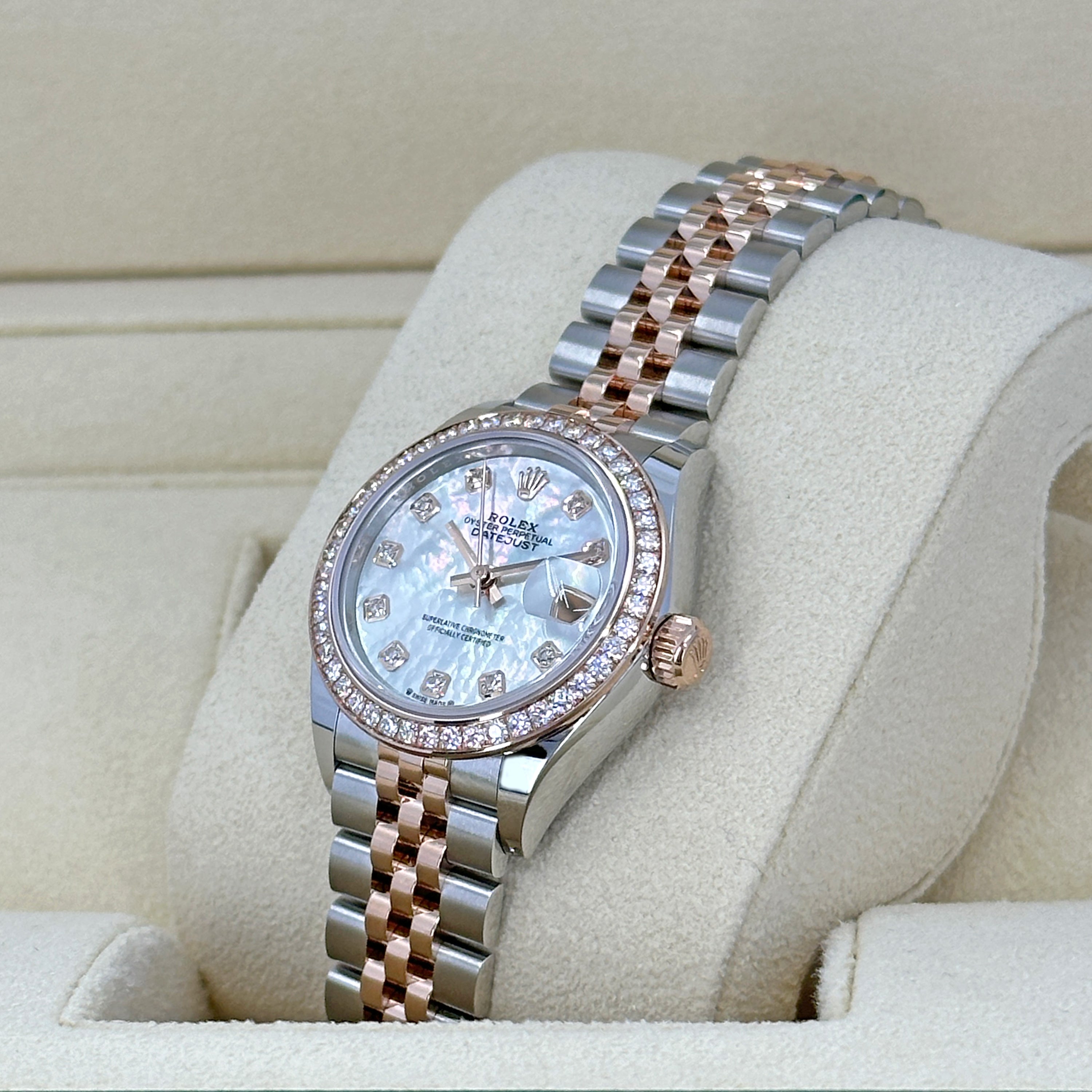 Lady-Datejust 28, Oystersteel and 18k Everose Gold, Ref# 279381RBR-0013
