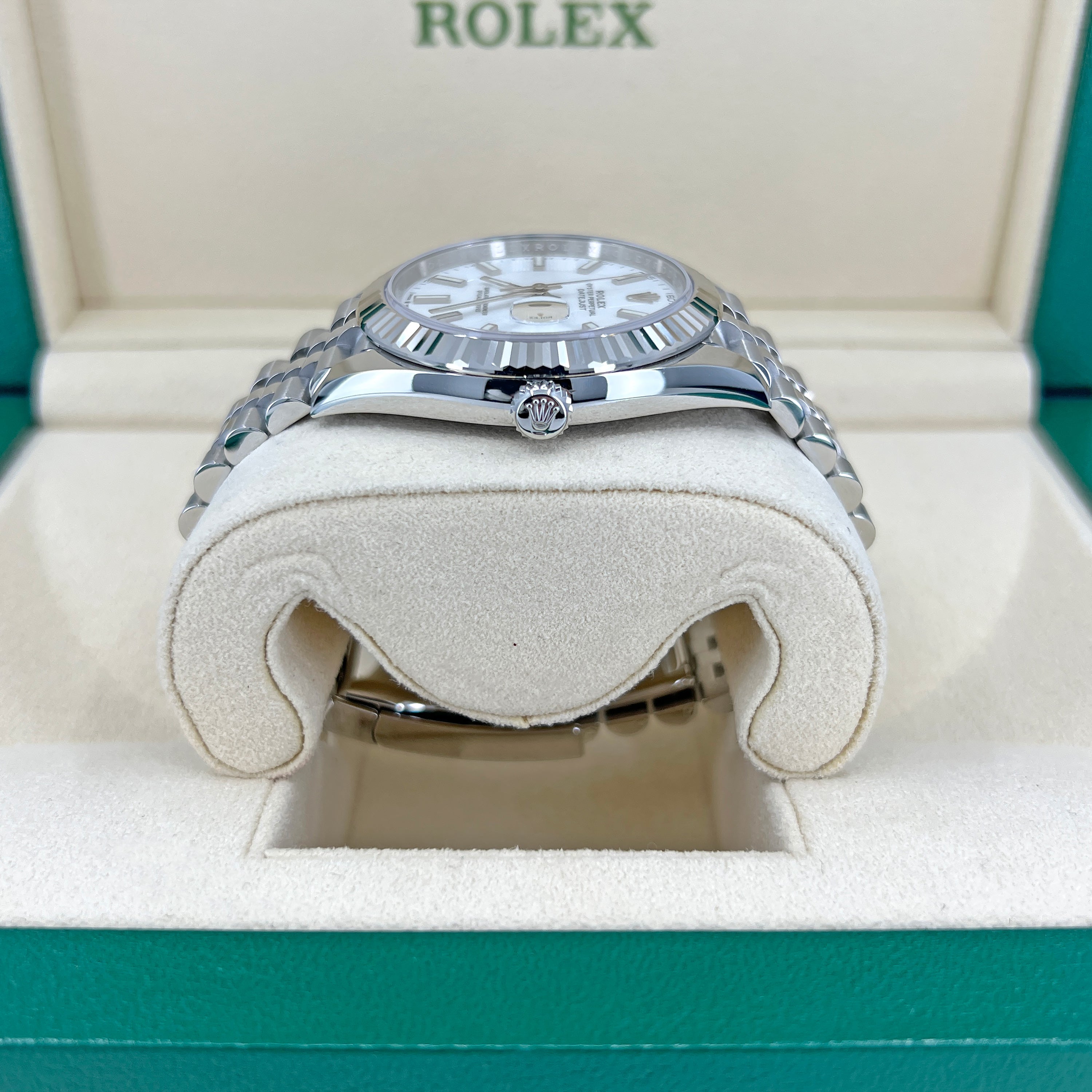 Datejust 41 Oystersteel and 18K White Gold 41 mm White Dial, Ref# 126334-0010