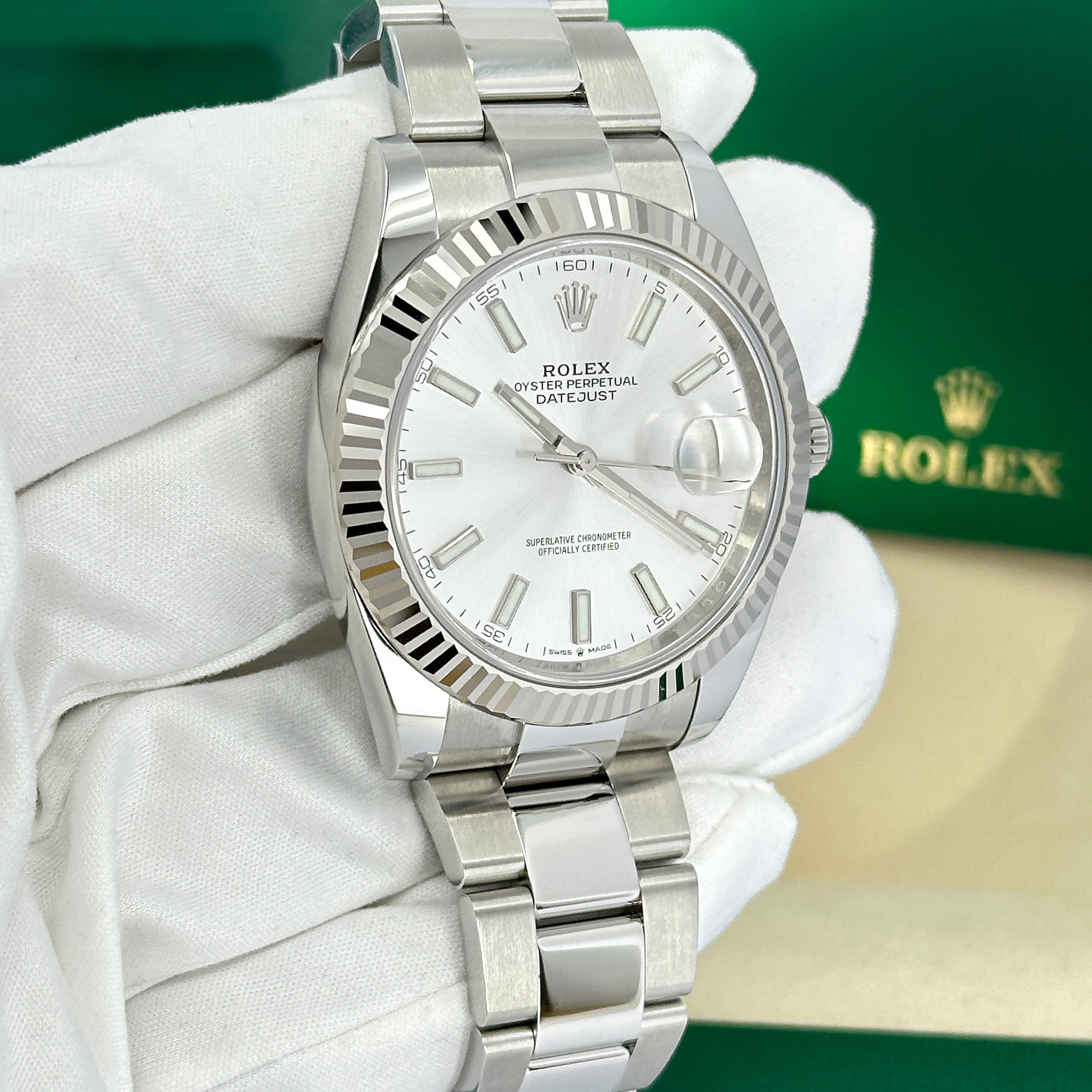 Datejust 41, Stainless Steel and 18k White Gold, 41mm, Ref# 126334-0003
