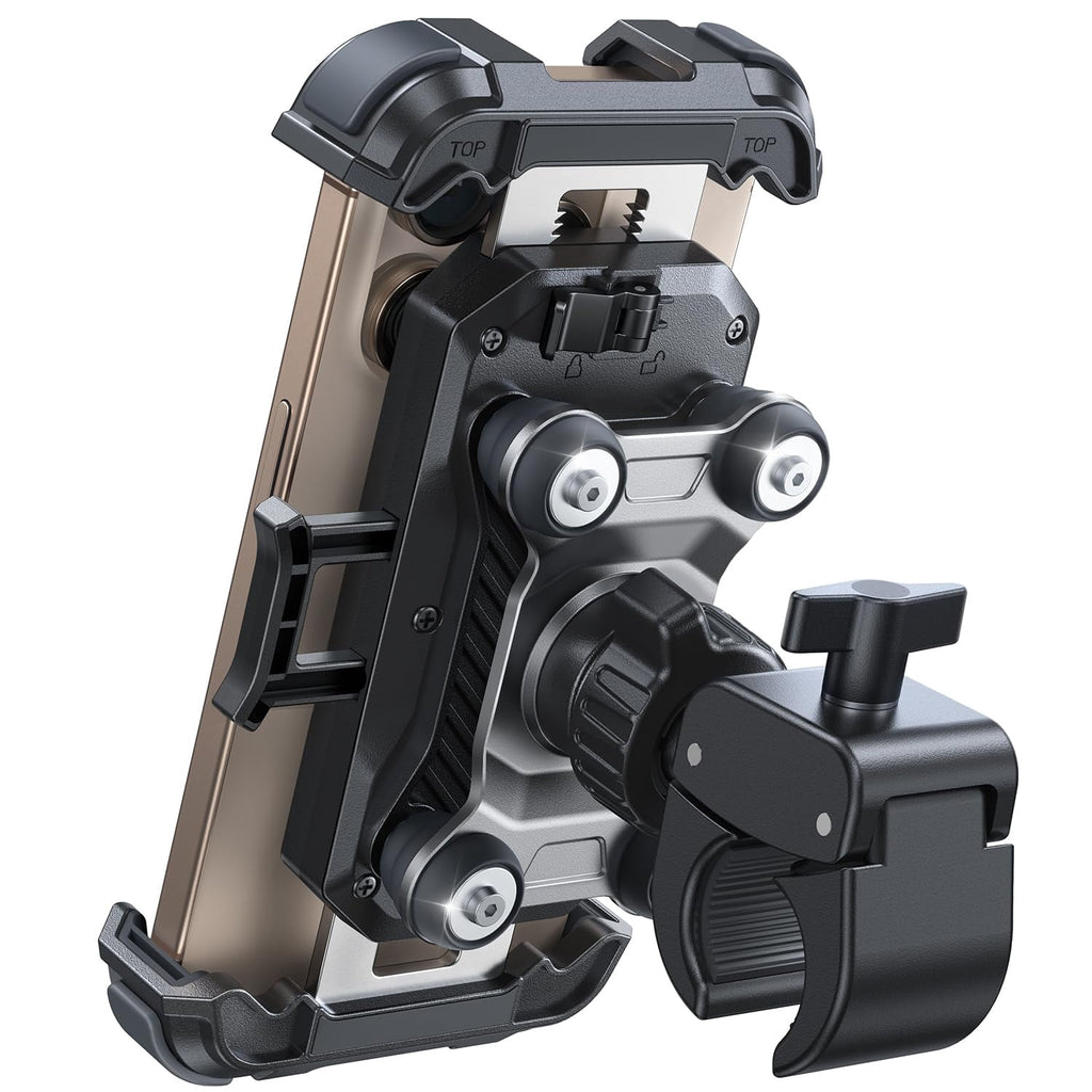 All-Metal Dual-Dampener Motorcycle Phone Mount - image 1