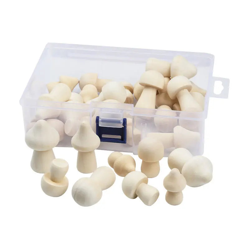 DIY Wooden Mushroom Painting Set Natural Wood Color Creative Handmade Craft for Kids