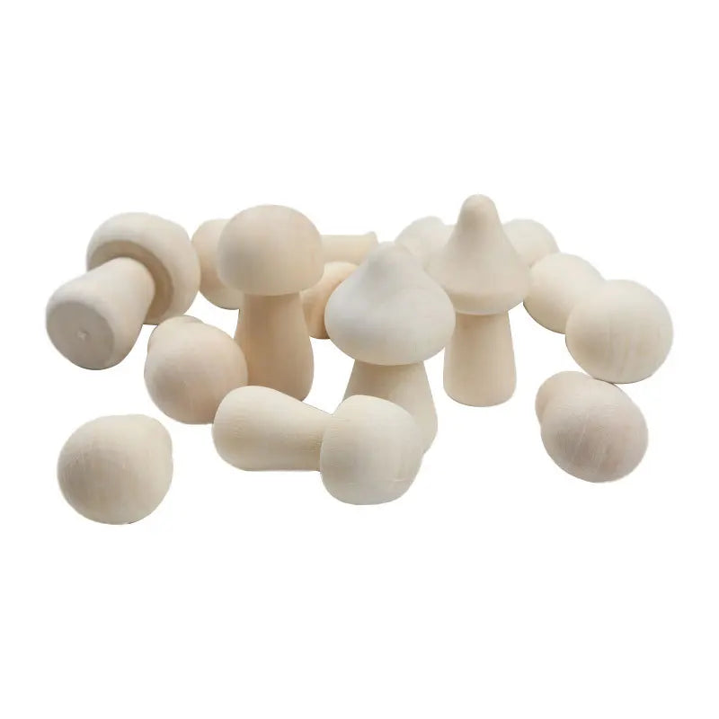 DIY Wooden Mushroom Painting Set Natural Wood Color Creative Handmade Craft for Kids