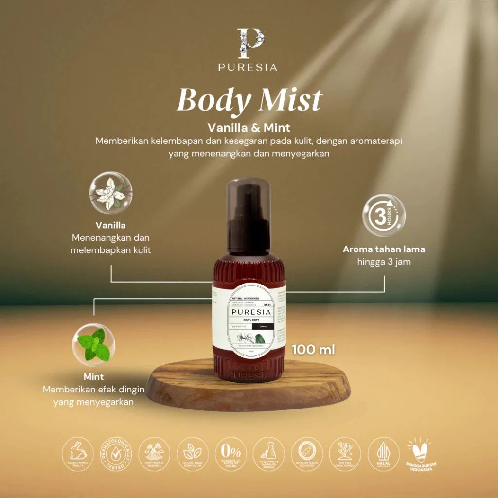 Vanilla Mint Vegan Body Mist Spray, 100 ml, Long-Lasting Scent - image 3