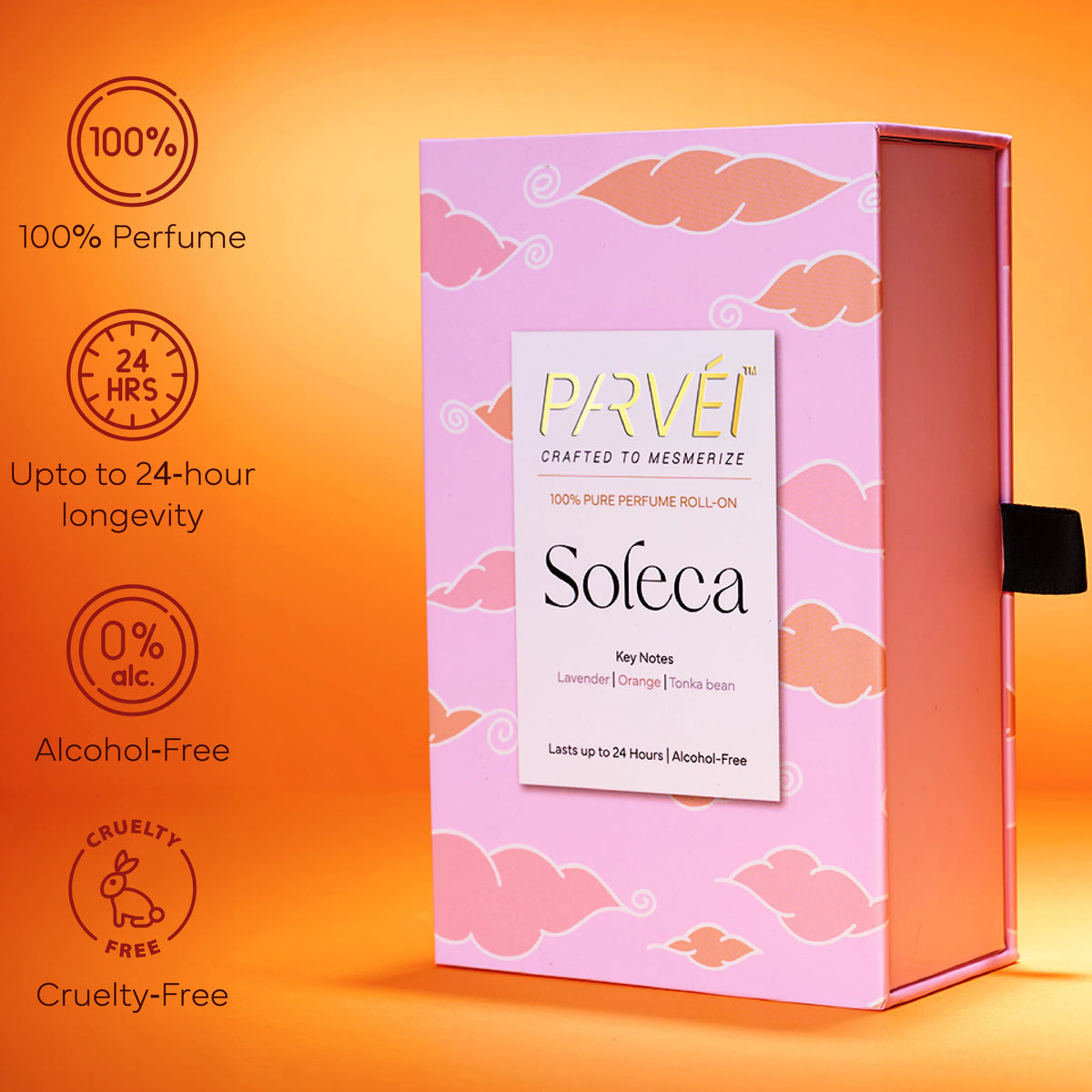 Parvei Soleca 20ml 100% Pure Luxury Modern French Long-Lasting Portable Parfum Roll-On