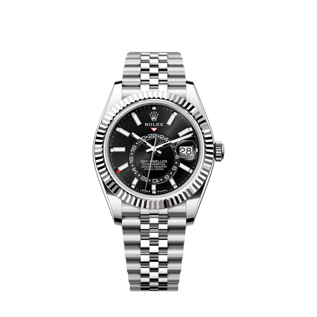 Sky-Dweller, 42mm, Oystersteel and 18k White Gold, Black, Jubilee, Ref# 336934-0008