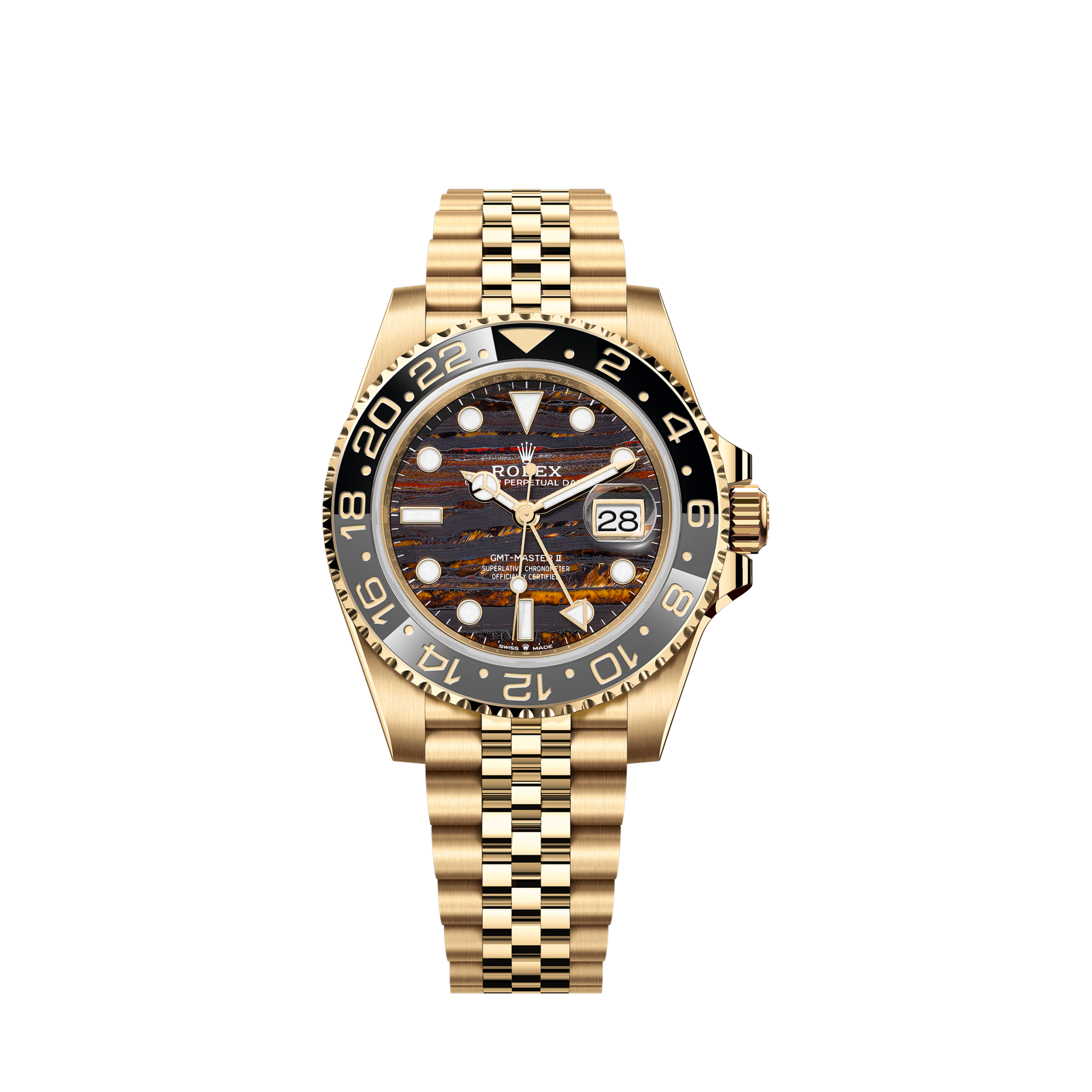 Unworn 2025, GMT-Master II, 18k Yellow Gold, 40mm, Ref# 126718grnr-0002, box & papers