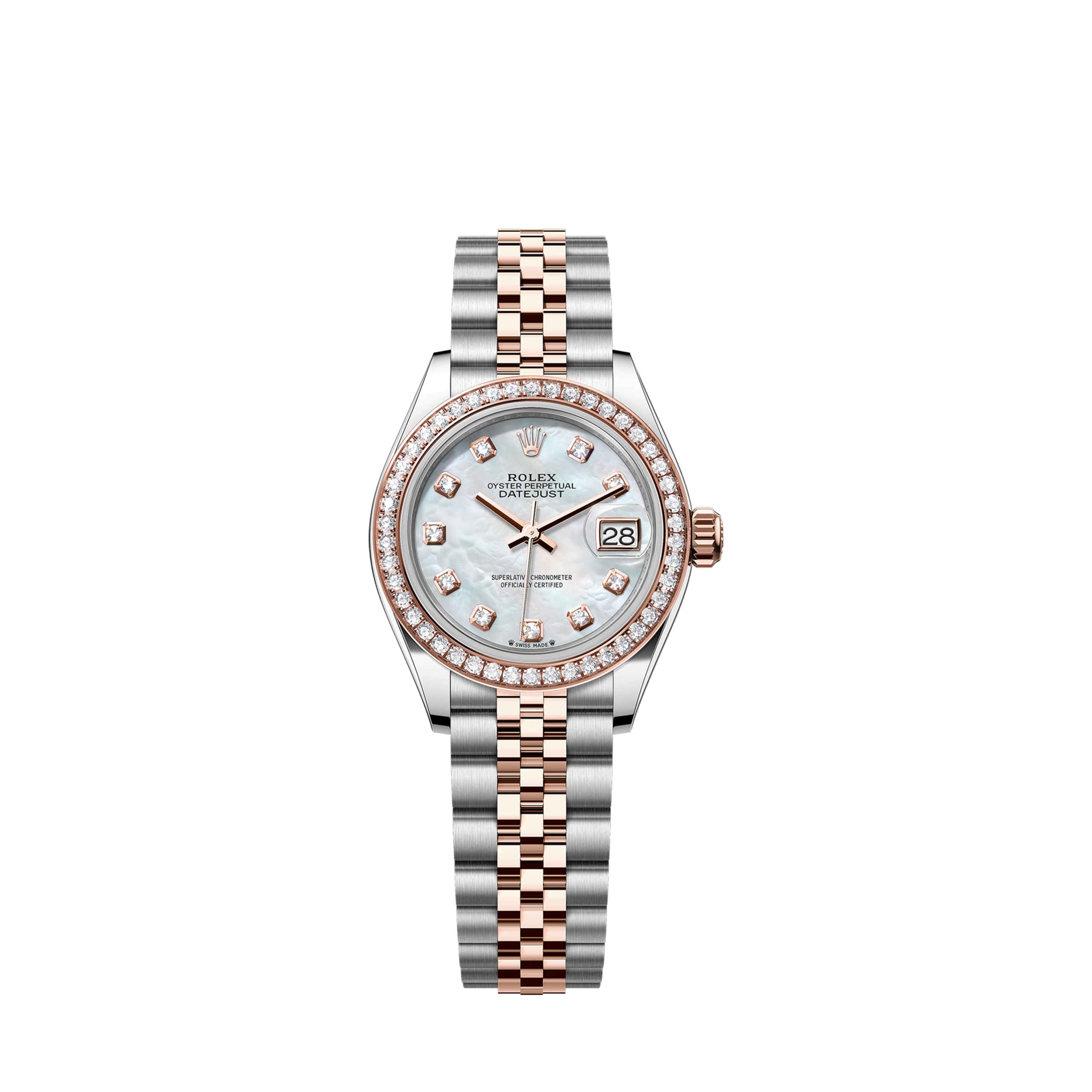 Lady-Datejust 28, Oystersteel and 18k Everose Gold, Ref# 279381RBR-0013
