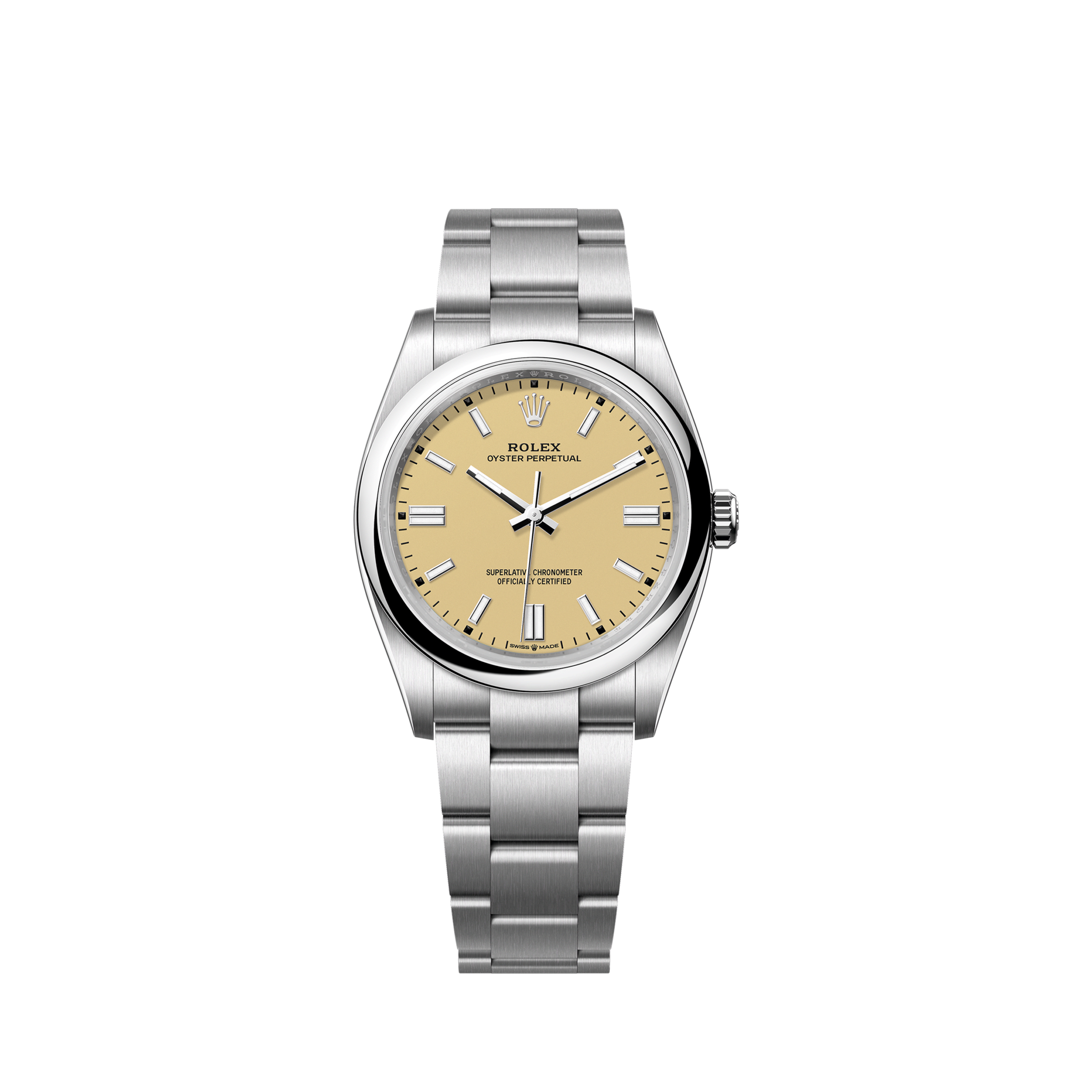 Unworn 2025, Oyster Perpetual, Oystersteel 36mm, Beige dial, Domed Oyster, Ref# 126000-0012, box and papers