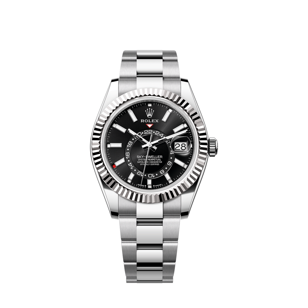 Sky-Dweller, 42mm, Oystersteel and 18k White Gold, Black, Oyster, Ref# 336934-0007