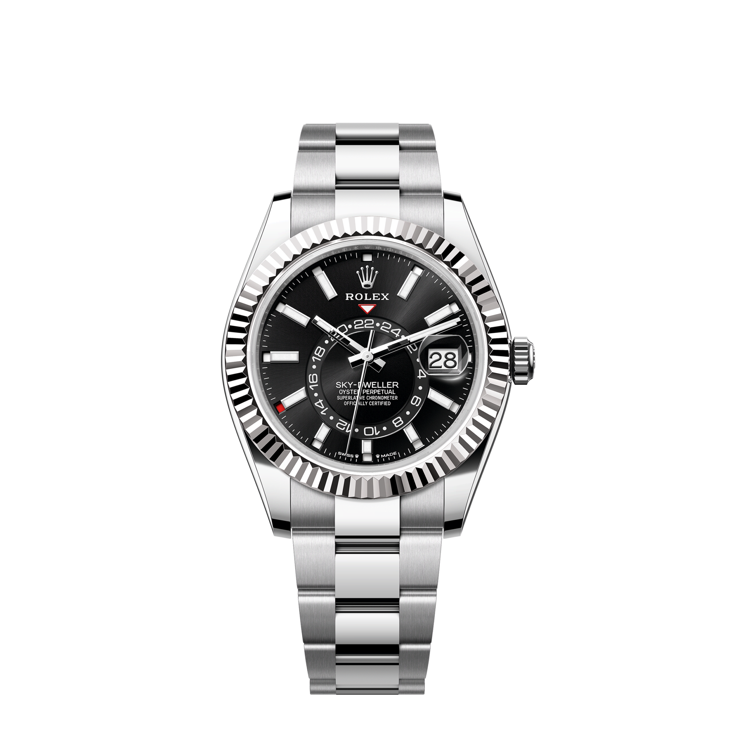 Sky-Dweller, 42mm, Oystersteel and 18k White Gold, Black, Oyster, Ref# 336934-0007