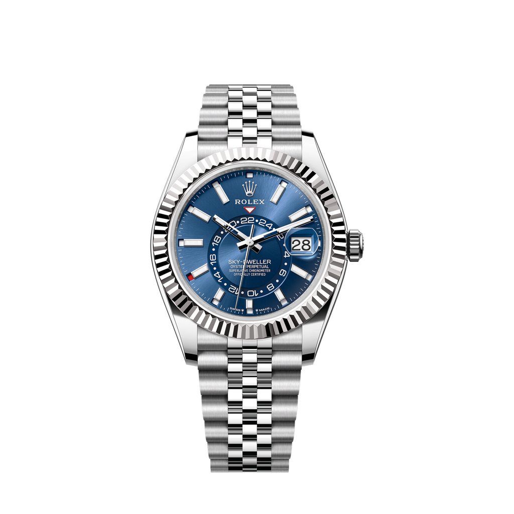 Sky-Dweller, 42mm, Oystersteel and 18k White Gold, Blue, Jubilee, Ref# 336934-0006