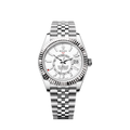 Sky-Dweller, 42mm, Oystersteel and 18k White Gold, White, Jubilee, Ref# 336934-0004