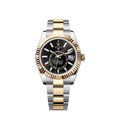 Sky-Dweller, 42mm, Oystersteel and 18k Yellow Gold, Black, Oyster, Ref# 336933-0003