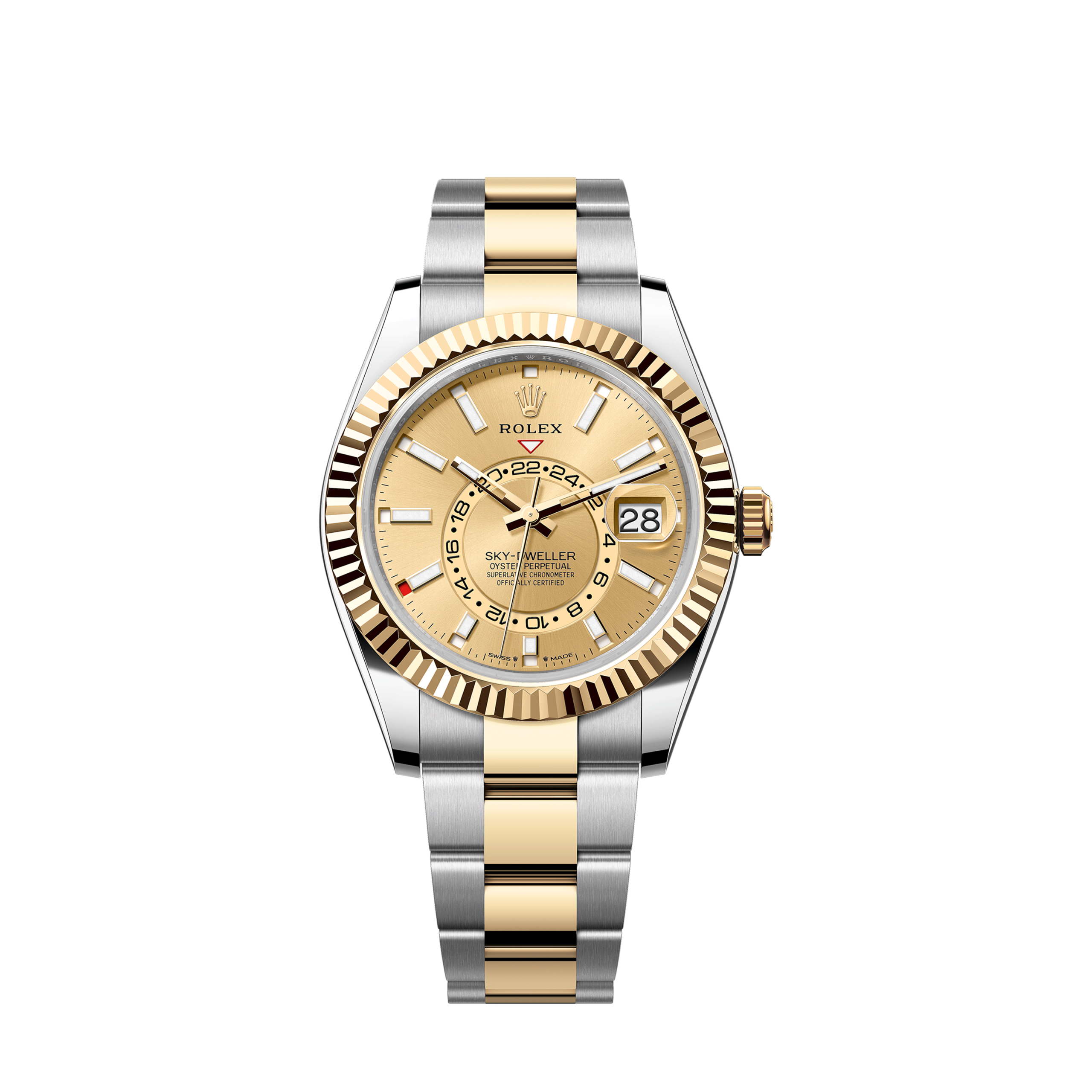Sky-Dweller, 42mm, Oystersteel and 18k Yellow Gold, Champagne, Oyster, Ref# 336933-0001