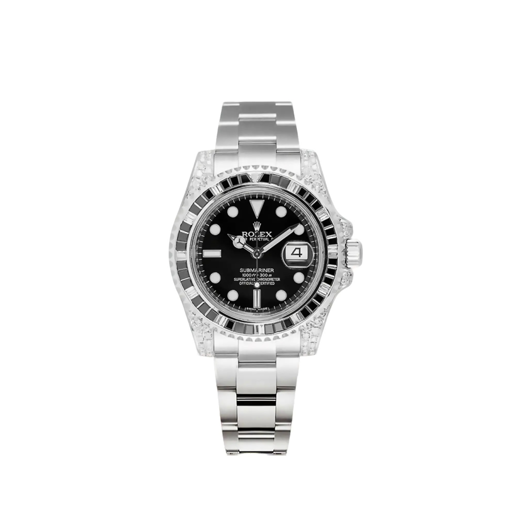 Submariner Date Silver Black Diamond, 40mm, Ref#116610LN