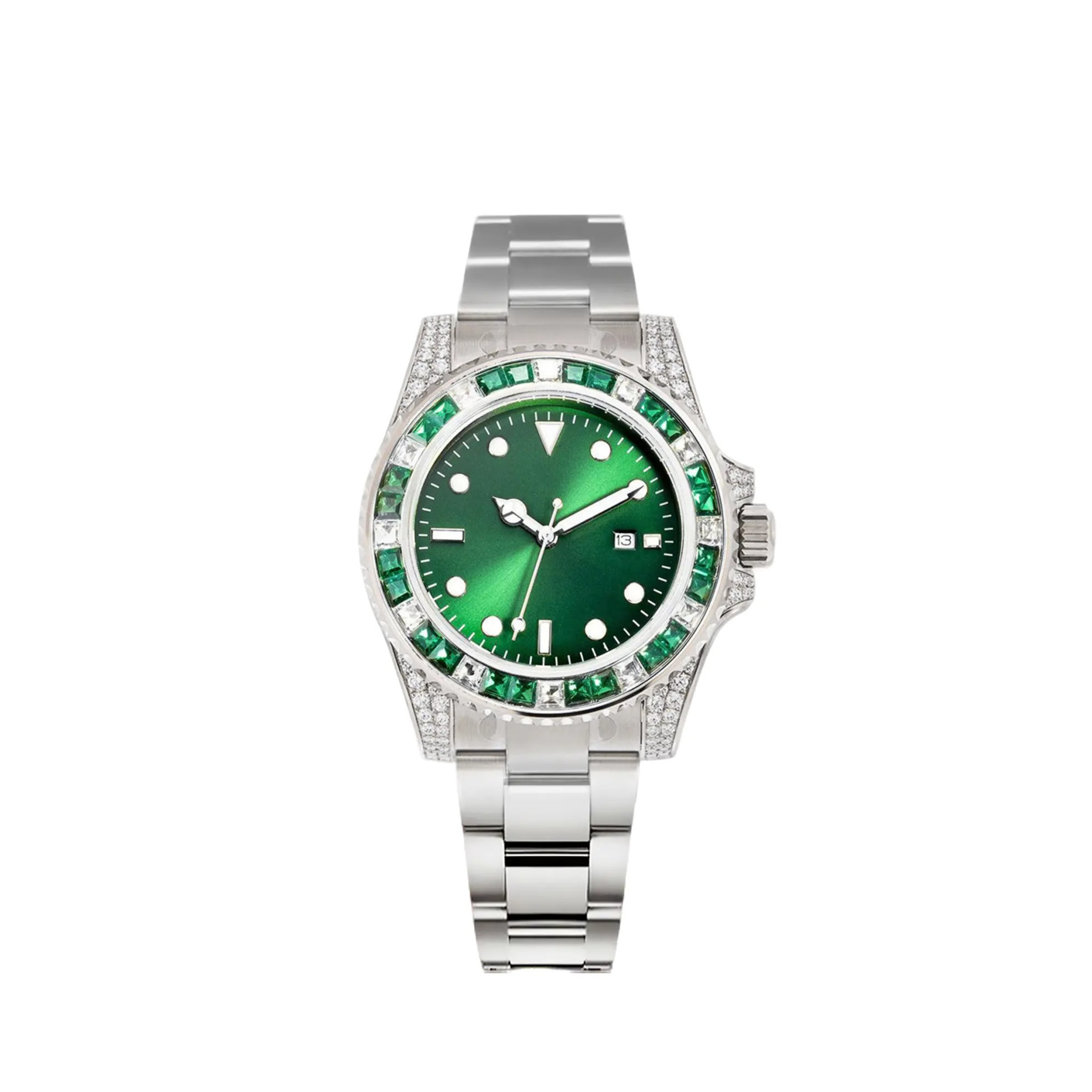 Submariner Date, 18K White Gold Diamonds Emerald UNWORN, 40mm