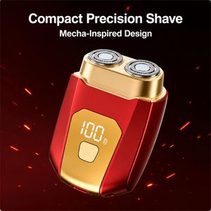 [Zsm] Palm-Sized Red Double Ring Floating Mesh 18-Blade Electric Shaver