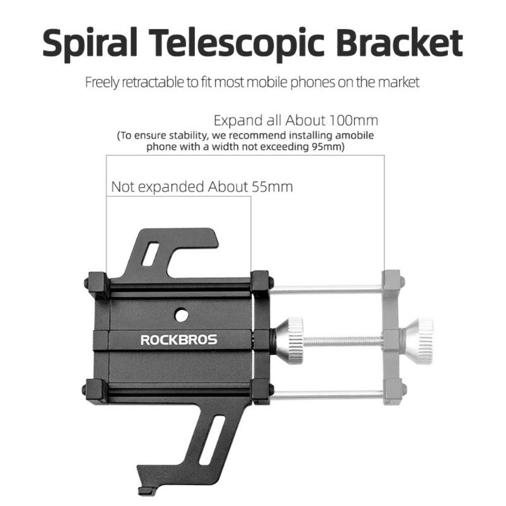ROCKBROS CNC Aluminum Motorcycle Phone Mount with Vibration Dampener - image 6