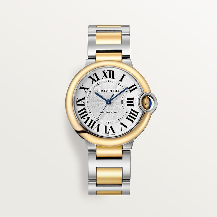 Unworn Ballon Bleu, Stainless Steel and 18k Yellow Gold, 36mm, Ladies, Ref# W2BB0038, box and papers