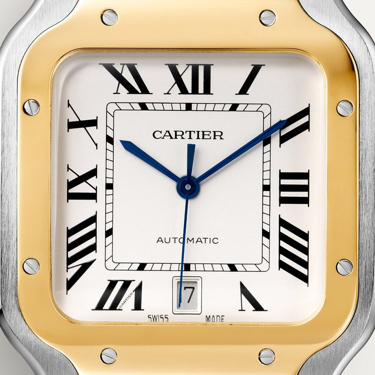 Unworn Santos de, Stainless Steel and 18k Yellow Gold, 39.8mm, Ref# W2SA0009, box and papers