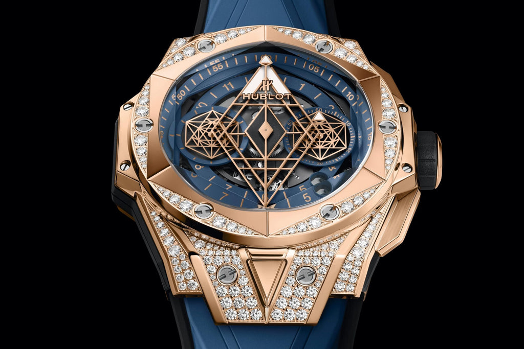 Big Bang SANG BLEU II KING GOLD BLUE PAVÉ Ref# 418.OX.5108.RX.1604.MXM20