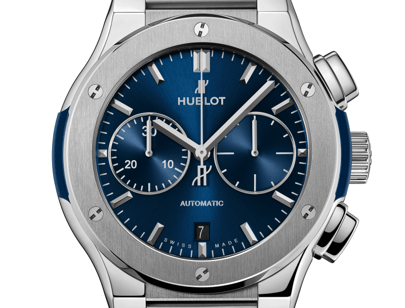 Classic Fusion Blue Chronograph Titanium Bracelet 45mm, Ref# 520.NX.7170.NX