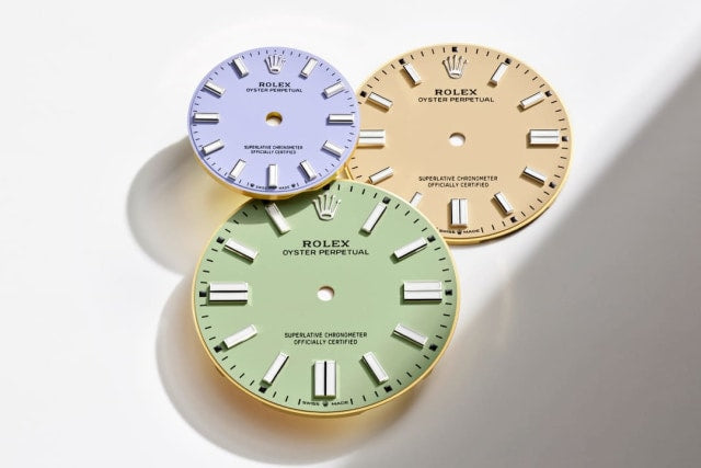 Unworn 2025, Oyster Perpetual, Oystersteel 41mm, Beige dial, Domed Oyster, Ref# 134300-0007, box and papers
