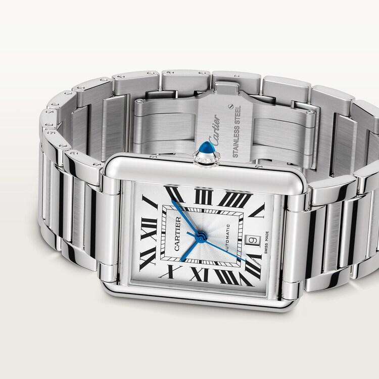 Unworn Tank Must de, Extra-large Stainless Steel, 41mm x 31mm, Ref# WSTA0053, box and papers