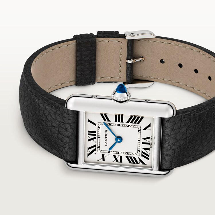 Unworn Tank Must de, Small Stainless Steel, 29.5mm x 22mm, Ref# WSTA0042, box and papers