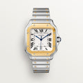 Unworn Santos de, Stainless Steel and 18k Yellow Gold, 39.8mm, Ref# W2SA0009, box and papers
