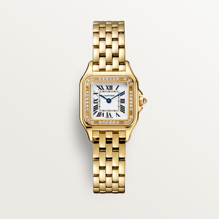 Unworn Panthère de Small, 18k Yellow Gold, Diamonds, 22mm x 30mm, Ref# WJPN0067, box and papers