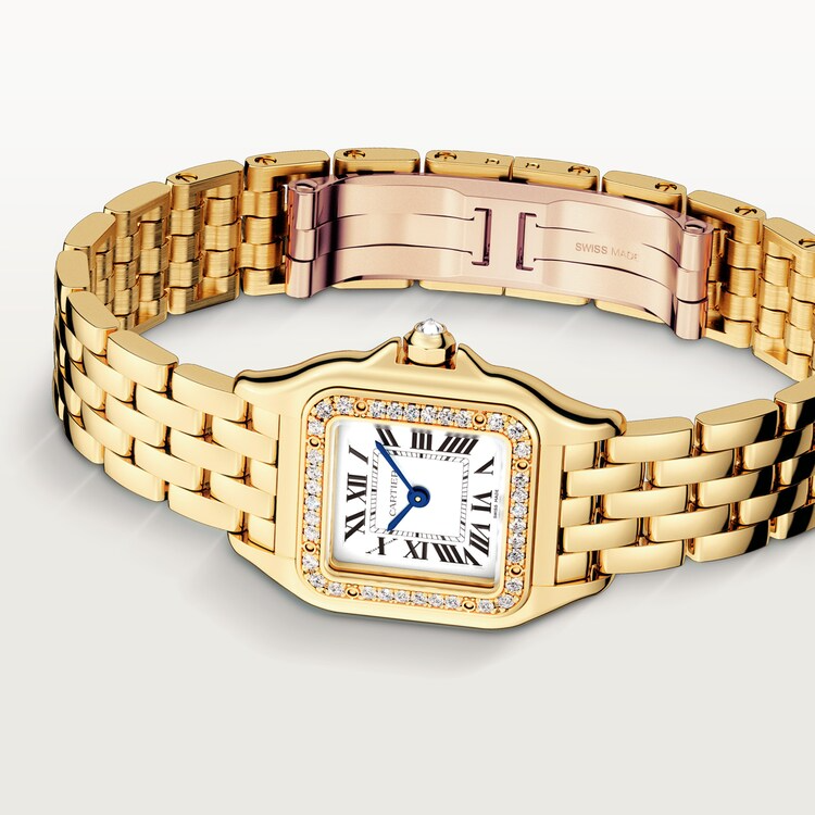 Unworn Panthère de Small, 18k Yellow Gold, Diamonds, 22mm x 30mm, Ref# WJPN0067, box and papers