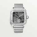 Unworn Santos de Dual Time, Stainless Steel, 40.2mm, Ref# WSSA0076, box and papers