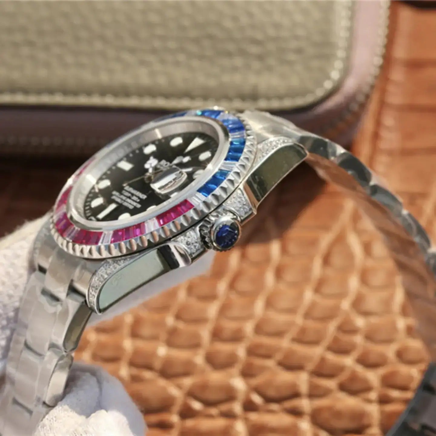 Submariner Silver Blue/Red Diamond, 40mm