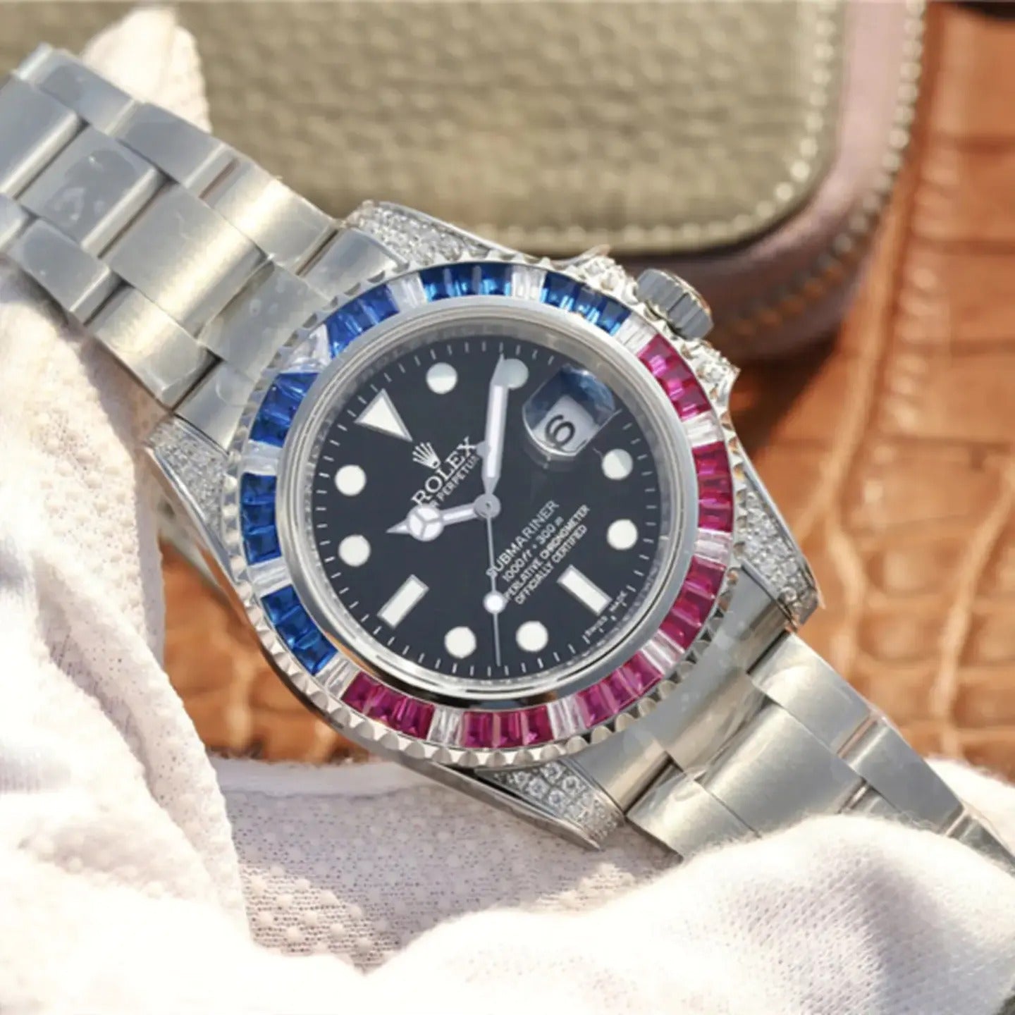 Submariner Silver Blue/Red Diamond, 40mm