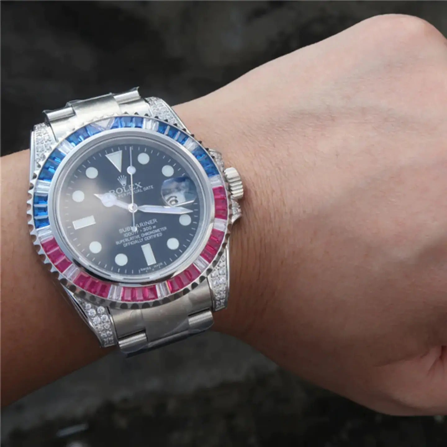 Submariner Silver Blue/Red Diamond, 40mm