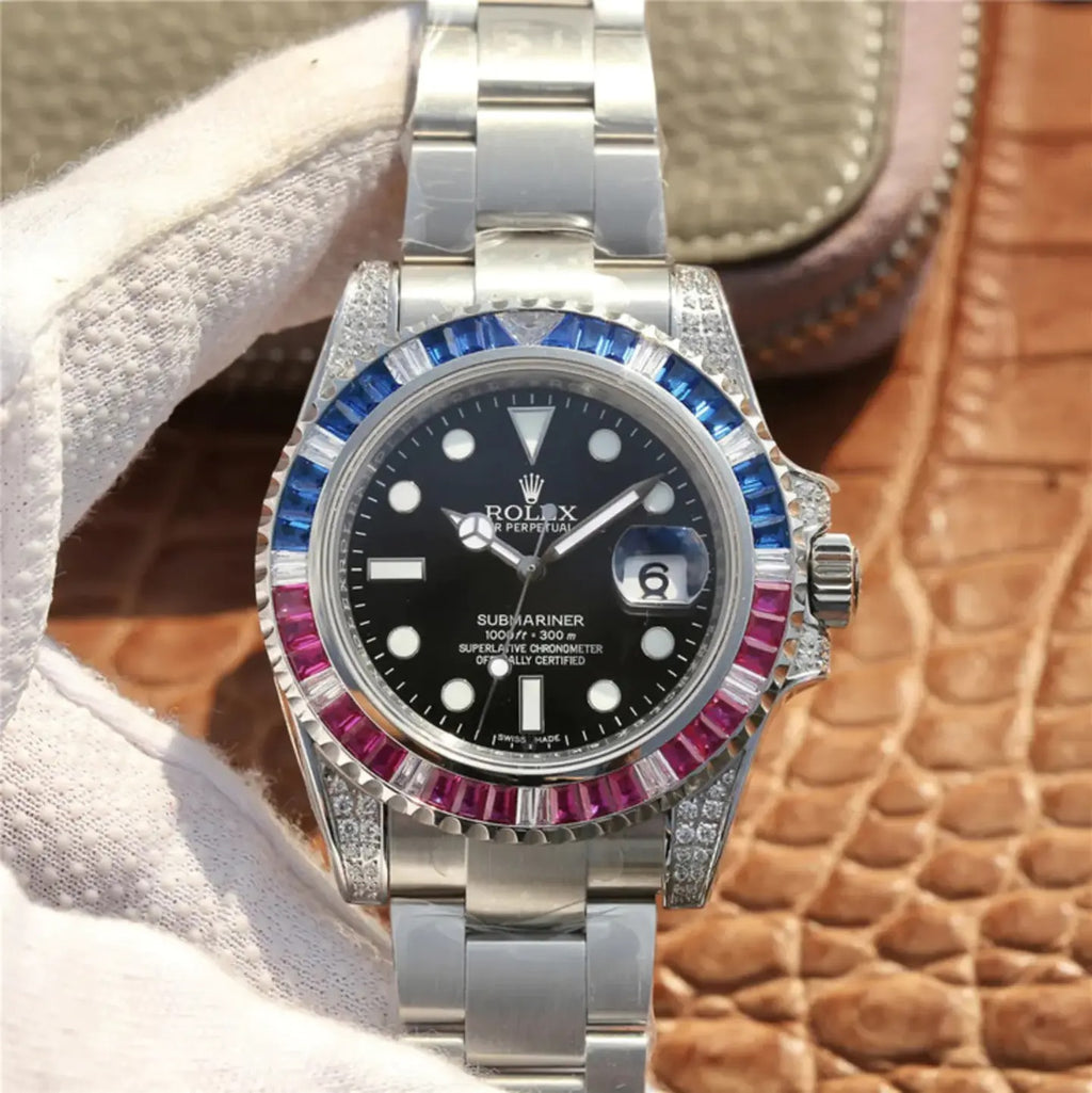 Submariner Silver Blue/Red Diamond, 40mm