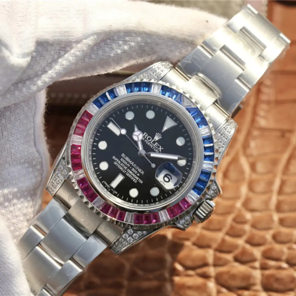 Submariner Silver Blue/Red Diamond, 40mm