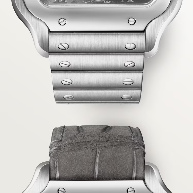 Unworn Santos de Dual Time, Stainless Steel, 40.2mm, Ref# WSSA0076, box and papers
