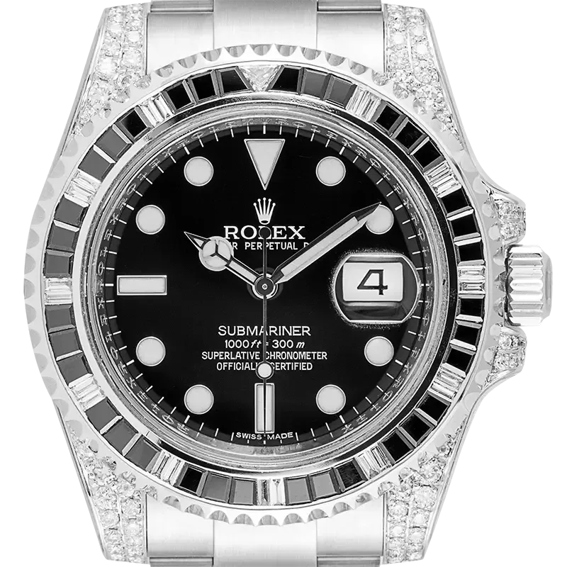 Submariner Date Silver Black Diamond, 40mm, Ref#116610LN