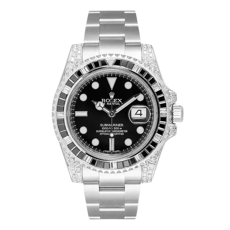 Submariner Date Silver Black Diamond, 40mm, Ref#116610LN
